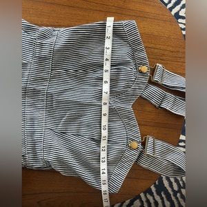 Vintage Strip Blue/White Romper